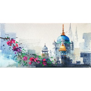 Zahid Ashraf, 8 x 16 inch, Acrylic on Canvas, Cityscape Painting, AC-ZHA-068